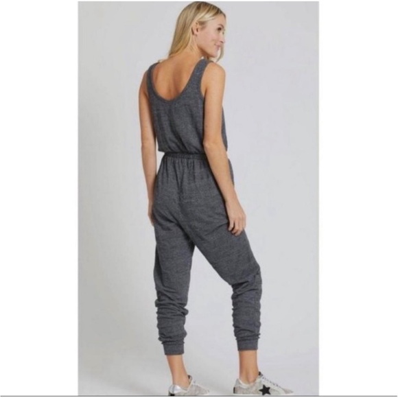 Free People Beach Bicoastal Jogger Jumpsuit Charcoal Heather Gray Size Medium - Picture 3 of 15